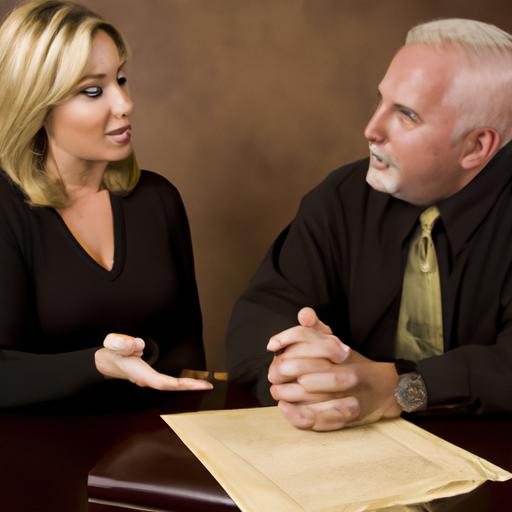 A client engaging in a productive discussion with a Brooks Law Firm attorney about their legal matter.