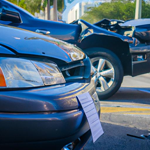 The aftermath of a car accident in Miami, emphasizing the importance of legal representation.