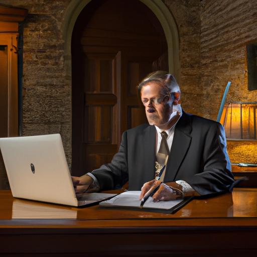 A focused criminal lawyer conducting extensive research for a case in San Antonio.