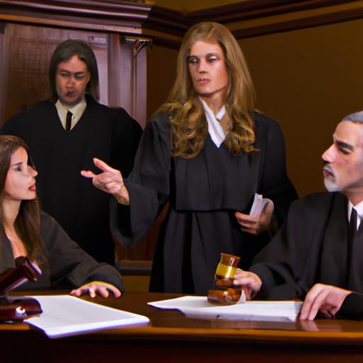Marble Law Firm attorneys passionately advocating for their client in the courtroom.